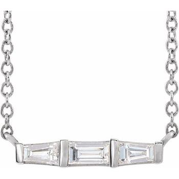14K White .125 CTW Diamond Bar 16 inch Necklace Ref. 16212945