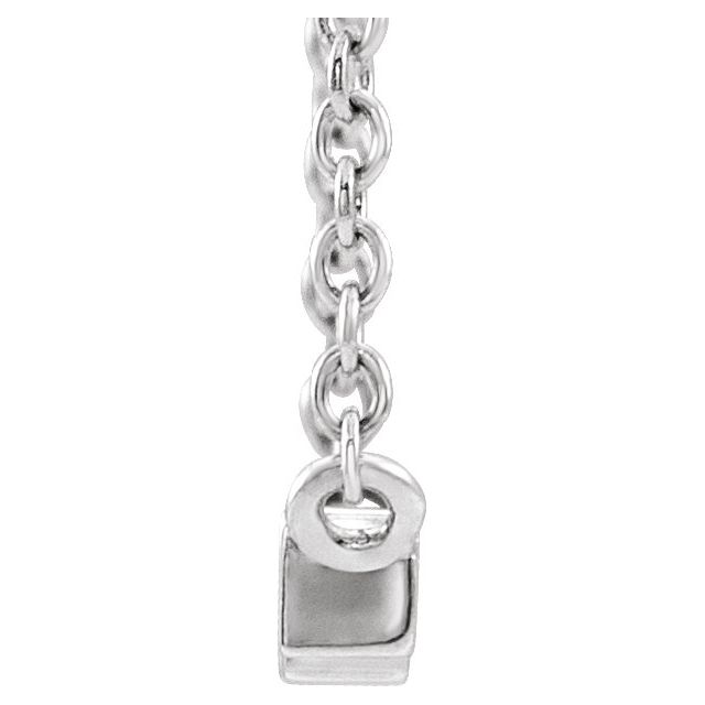 14K White 1/8 CTW Natural Diamond Bar 18 Necklace