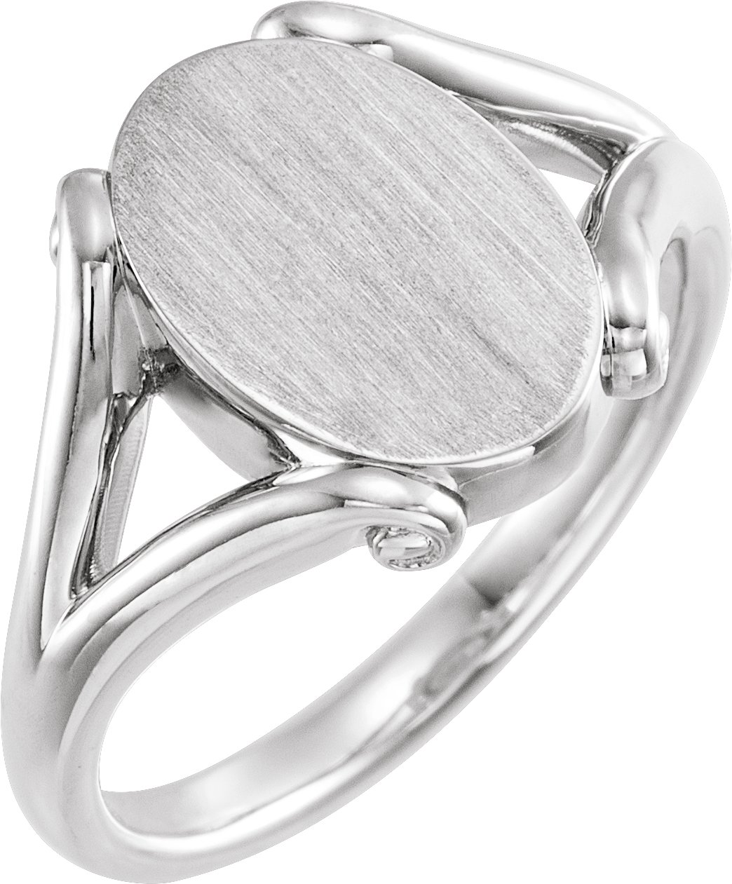 Sterling Silver 13.2x8.6 mm Oval Signet Ring