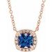 14K Rose Natural Blue Sapphire & .05 CTW Natural Diamond 16