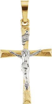 Two Tone Crucifix Pendant 20 x 14mm Ref 764434