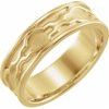 14K Yellow 6 mm Patterned Band with Bead Blast Finish Size 5.5 Ref 16324056