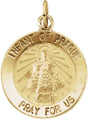 Round Infant of Prague Medal 15mm Ref 332548