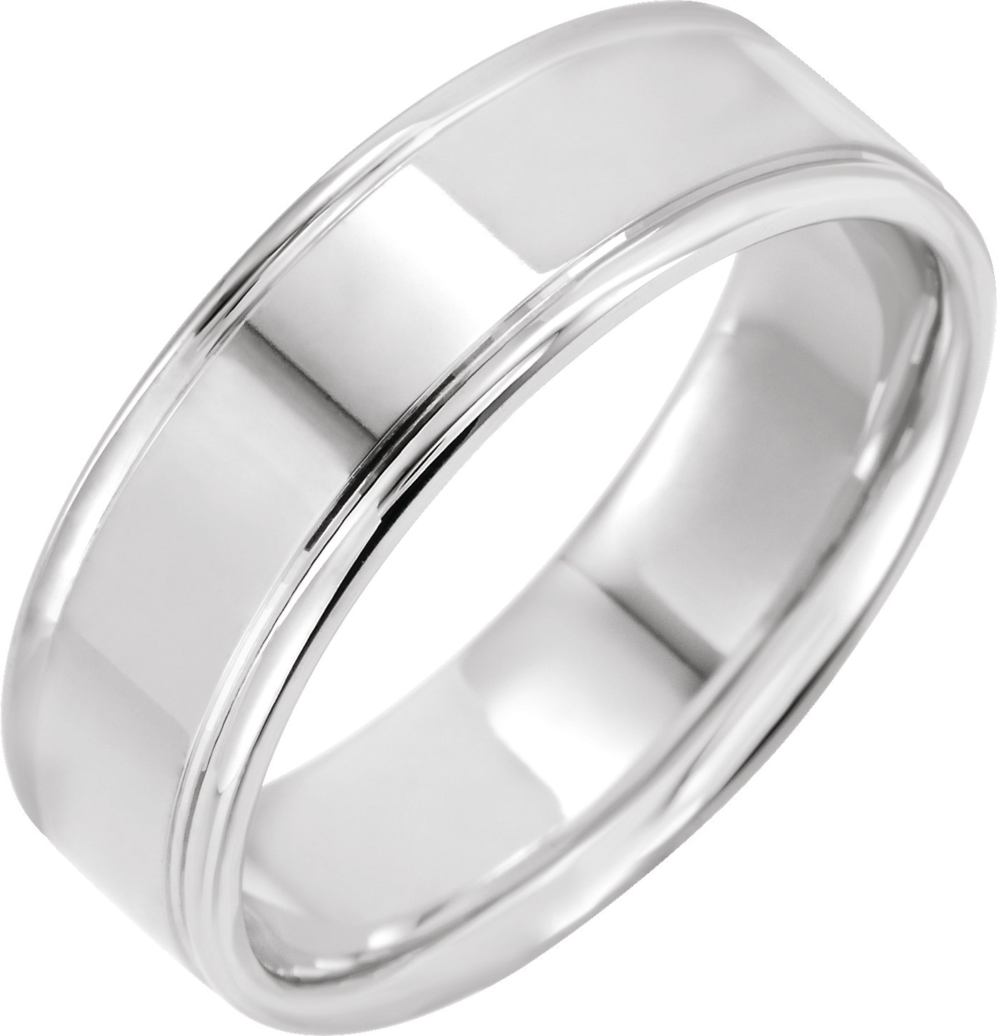 Continuum Sterling Silver 7 mm Grooved Band Size 20 Ref 16344091
