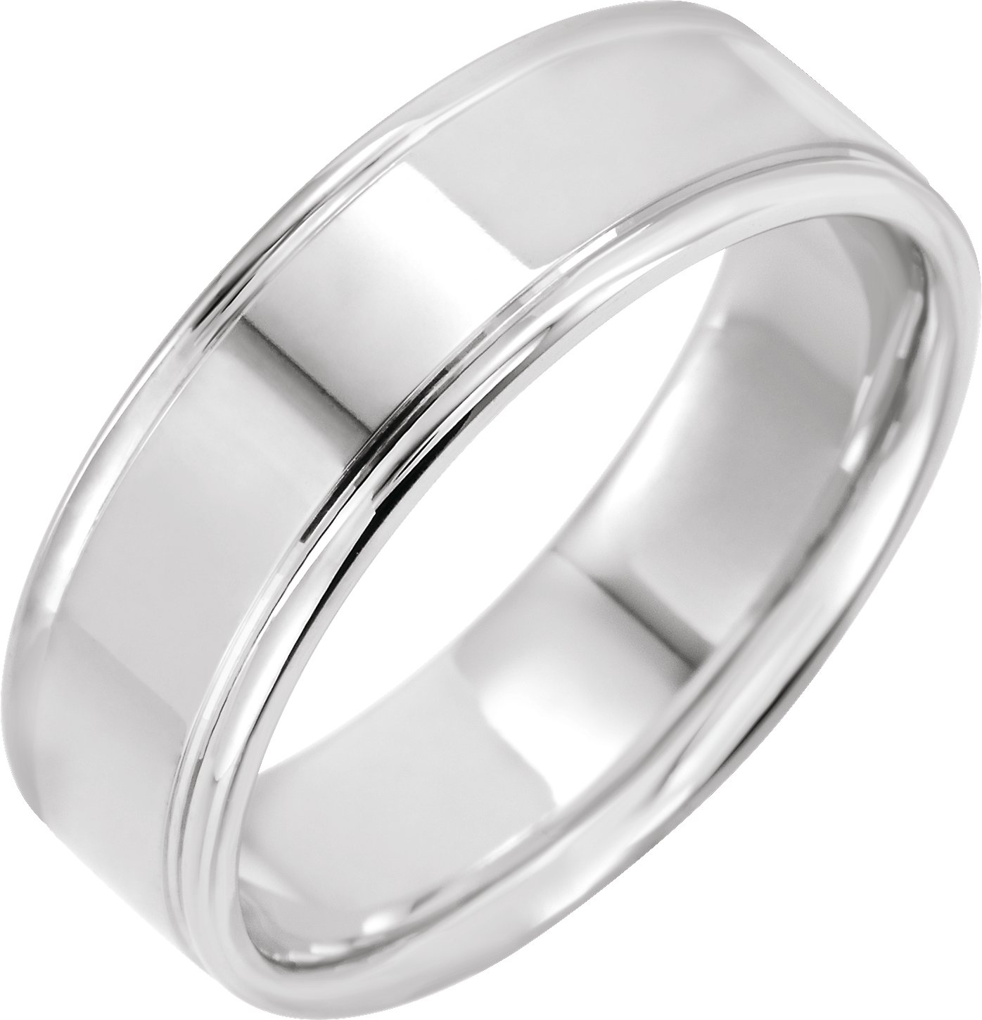 Continuum Sterling Silver 7 mm Grooved Band Size 14 Ref 16344079