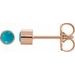 14K Rose Natural Turquoise Bezel-Set Earrings