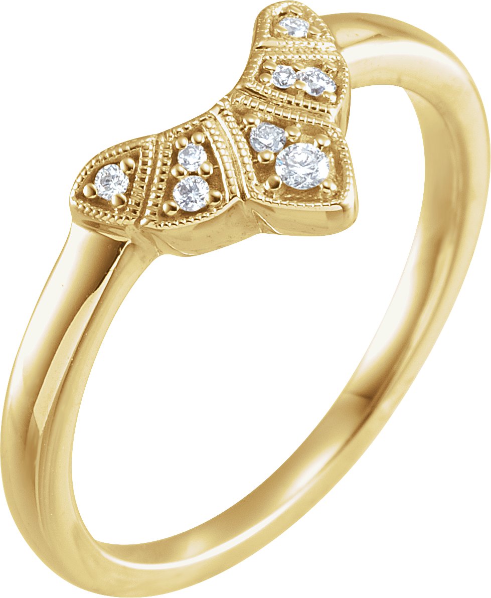 14K Yellow .06 CTW Diamond Contour Band Ref 15580726