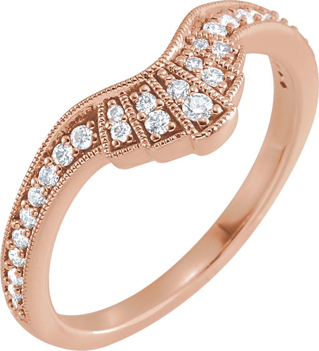 14K Rose .20 CTW Diamond Contour Band Ref 15580731