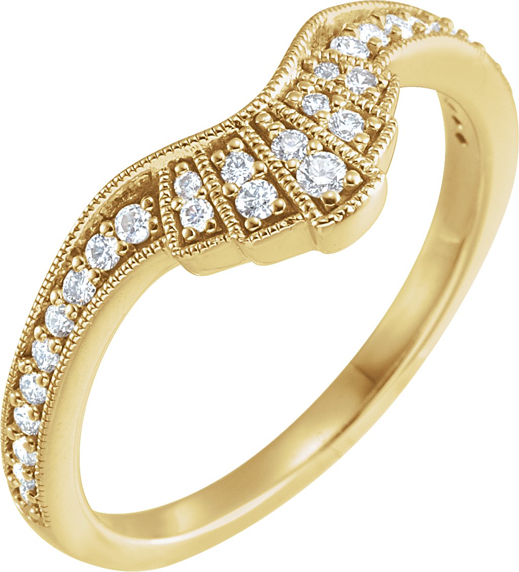 14K Yellow .20 CTW Diamond Contour Band Ref 15580729