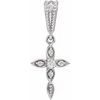 14K White .03 CTW Diamond Petite Vintage Inspired Cross Pendant Ref. 16333382
