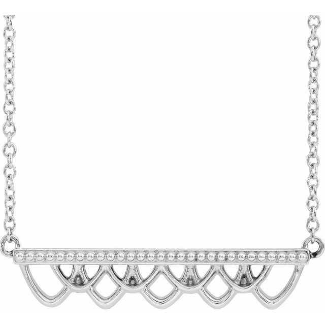 Sterling Silver Vintage-Inspired Bar 18" Necklace 