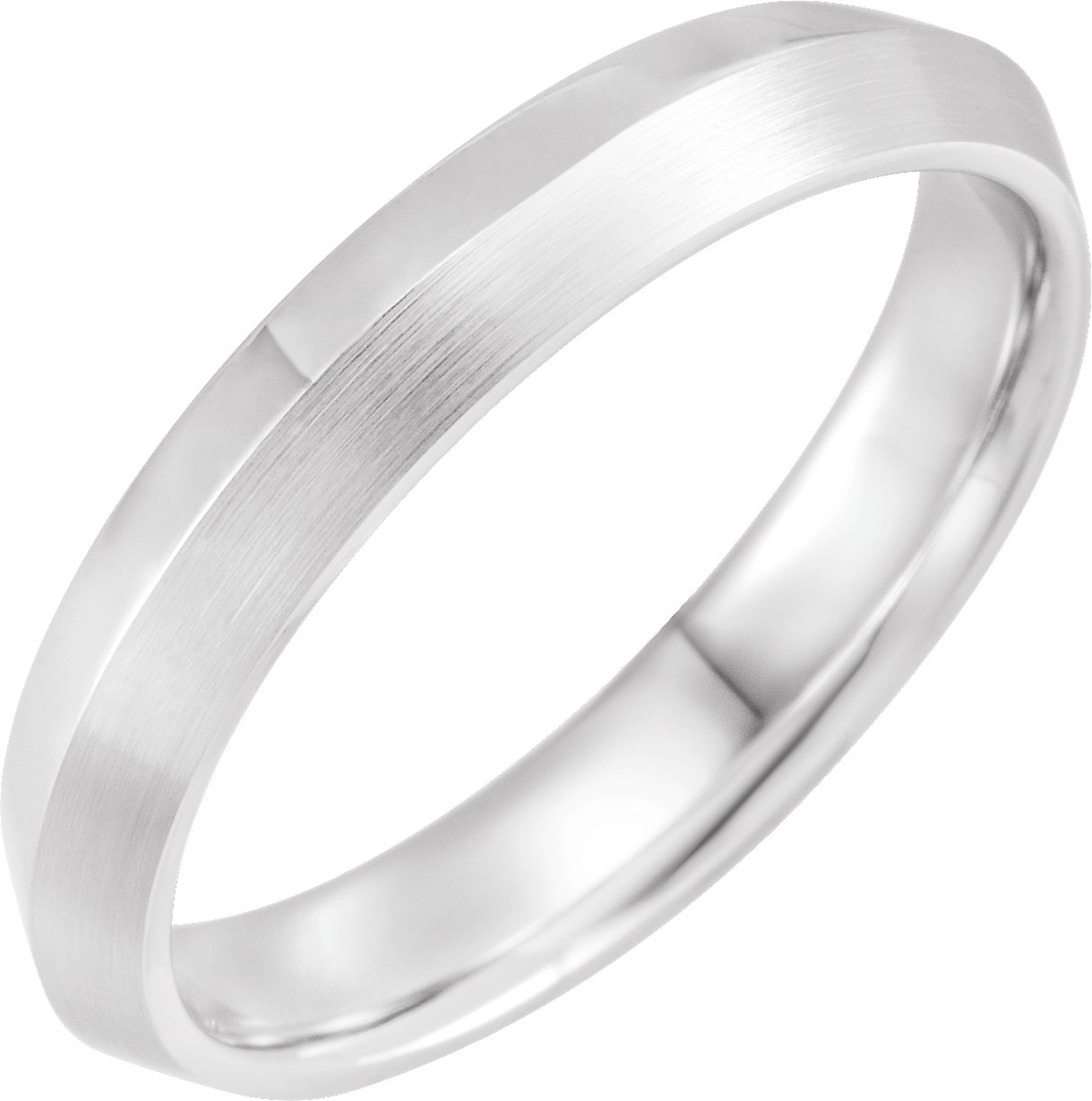 Butter Knife Edge Ring (4mm), Platinum / Platinum