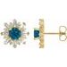 14K Yellow Natural London Blue Topaz & 3/4 CTW Natural Diamond Earrings