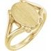 14K Yellow 13.2x8.6 mm Oval Signet Ring