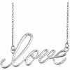 Sterling Silver .08 CTW Diamond Love Design 18 inch Necklace Ref. 3666392
