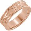 14K Rose 6 mm Patterned Band with Bead Blast Finish Size 8.5 Ref 16324081