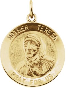 Mother Teresa Round Pendant Medal 18mm Ref 138184