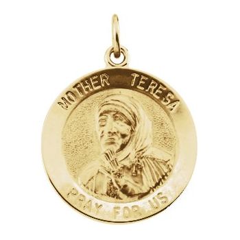 Mother Teresa Round Pendant Medal 18mm Ref 138184
