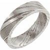 Damascus Steel 6 mm Flat Patterned Band Size 12.5 Ref 16363450