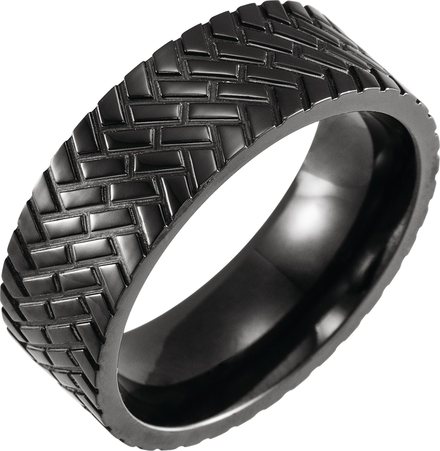 Black Titanium 8mm Band Size 9.5 Ref 16144247