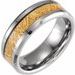 Tungsten Band with Imitation Gold Meteorite Inlay Size 10