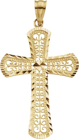 14K Yellow 33x22.5 mm Cross Pendant