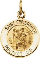 14K Yellow 8 mm St. Christopher Medal