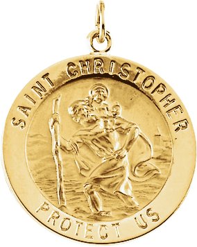 14K Yellow 22 mm St. Christopher Medal Ref 161330