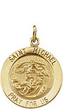 14K Yellow 18 mm St. Michael Medal