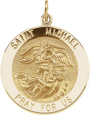 White gold deals st michael pendant