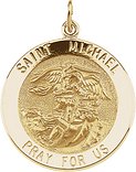 14K Yellow 25 mm St. Michael Medal
