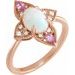 14K Rose Natural Ethiopian Opal, Natural Pink Sapphire & .05 CTW Natural Diamond Vintage-Inspired Ring 