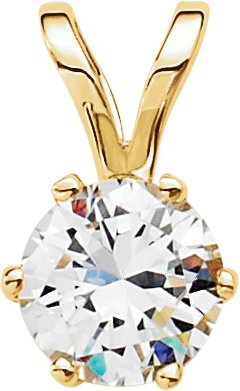 Round 6-Prong Solitaire Pendant