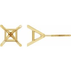 4-Prong Princess Cocktail Style Earring with .032" Threaded Post