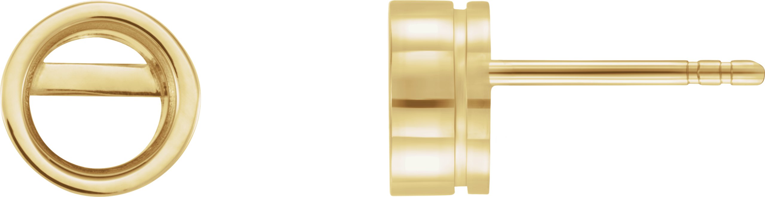 Round Bezel-Set Stud Earrings