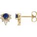 14K Yellow Natural Blue Sapphire & 1/6 CTW Natural Diamond Earrings