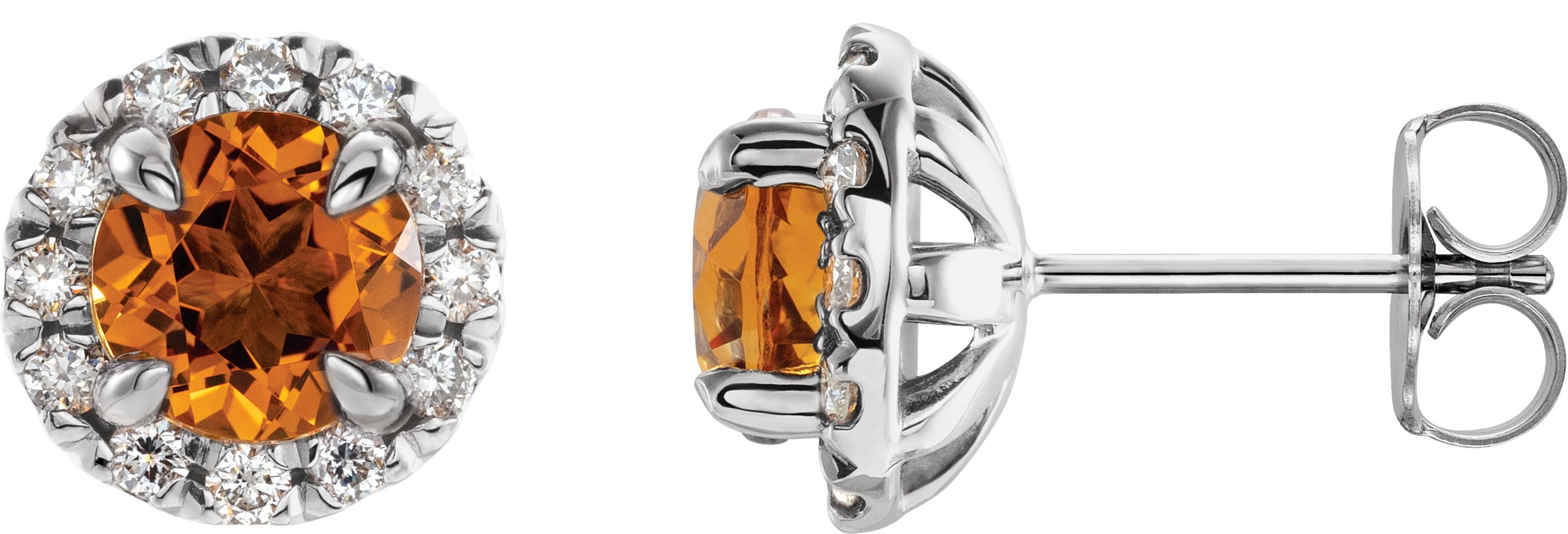 Sterling Silver Citrine and .33 CTW Diamond Earrings Ref 16042524