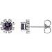 Sterling Silver Lab-Grown Alexandrite & .06 CTW Natural Diamond Earrings
