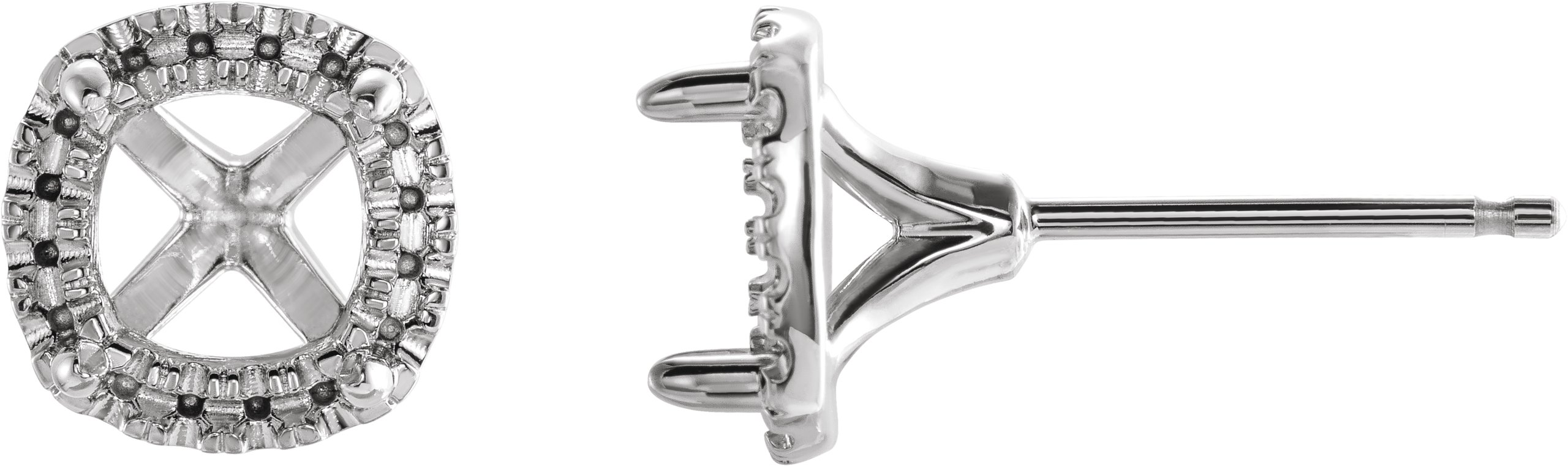 Square Halo-Style Earrings