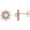 14K Rose Akoya Pearl, White Opal and .167 CTW Diamond Earrings Ref. 16368433