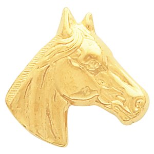 14K White 23x23 mm Horse Head Pendant