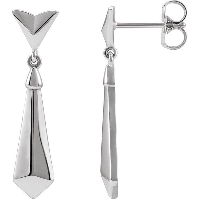 Platinum Geometric Dangle Earrings