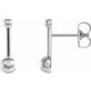 Sterling Silver Bar and Ball Earrings Ref. 16333462