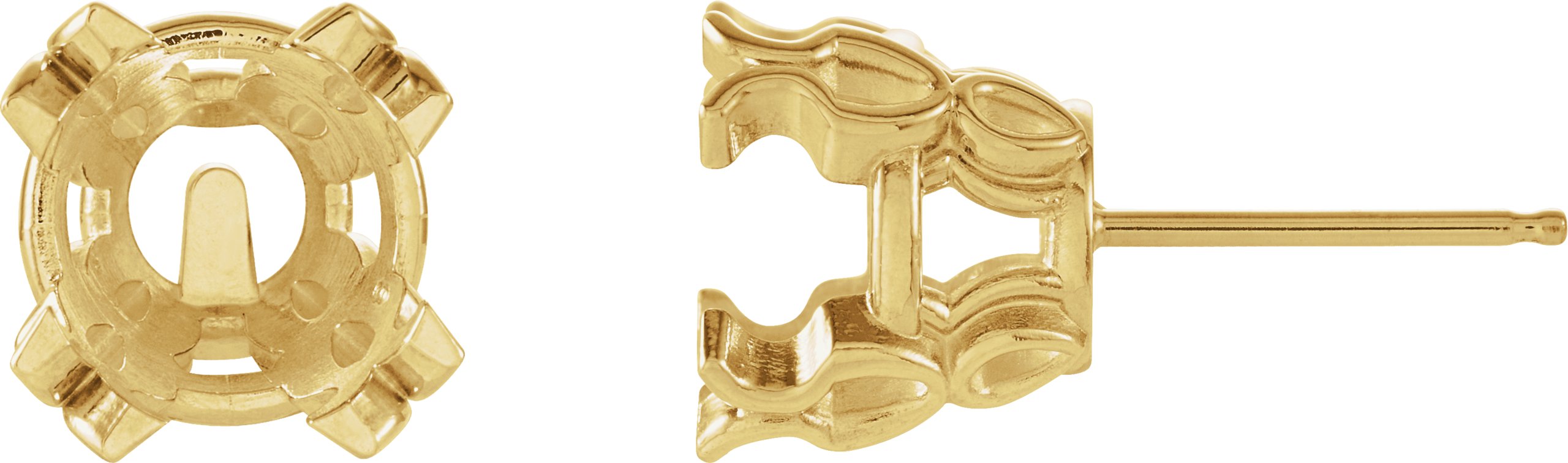 Round Split 4-Prong Stud Earrings
