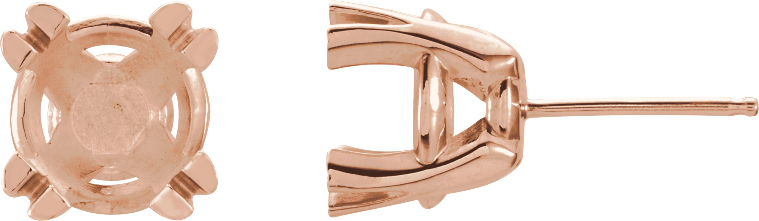Round Split 4-Prong Stud Earrings