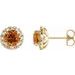 14K Yellow 6 mm Natural Citrine & 1/3 CTW Natural Diamond Halo-Style Earrings
