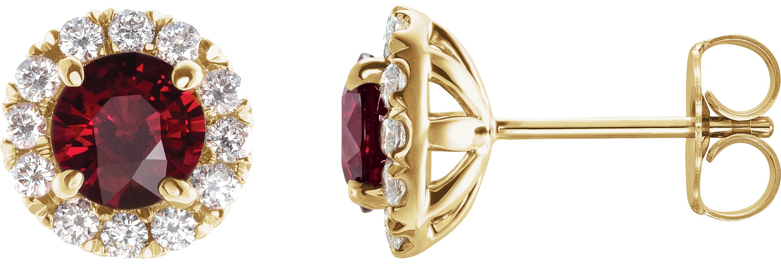 14K Yellow Ruby and .33 CTW Diamond Earrings Ref 16042401