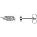 14K White .03 CTW Natural Diamond Angel Wing Earrings  