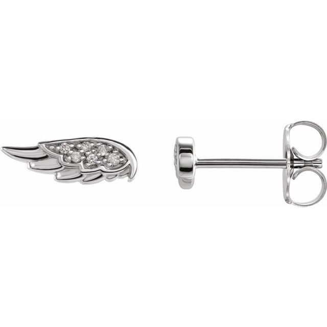 Platinum .03 CTW Natural Diamond Angel Wing Earrings  