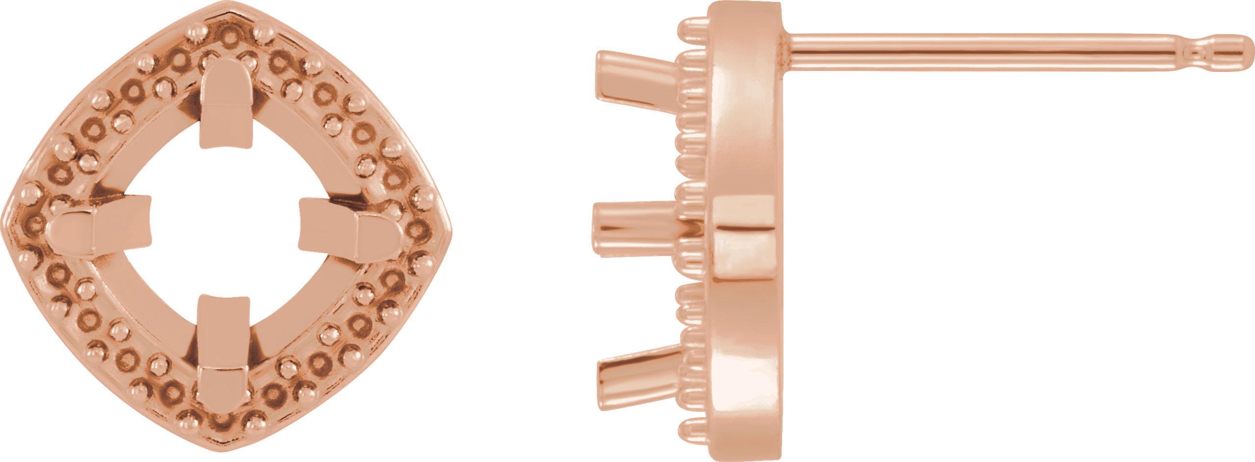 Round 4-Prong Halo-Style Earrings